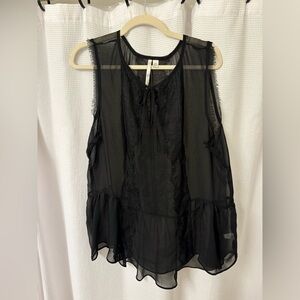 LC Lauren Conrad Black Sheer Blouse